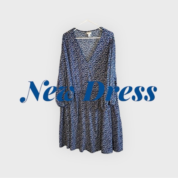 Ava Viv Floral Blue Dress 3XL - Picture 2 of 8